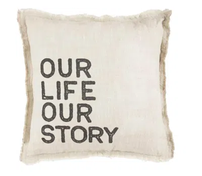 Mudpie Story Pillow In Beige