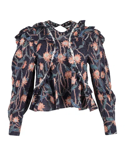 Isabel Marant Crew Neck Blouse In Floral Print Cotton In Multi