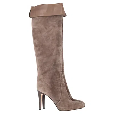 Gianvito Rossi Knee Boots In Brown Suede In Brown