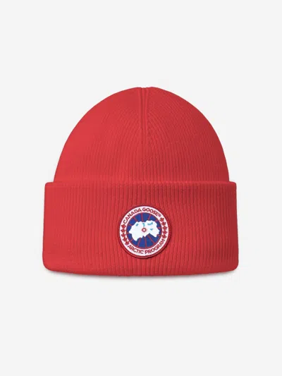 Canada Goose Kids Arctic Toque Beanie Hat In Red