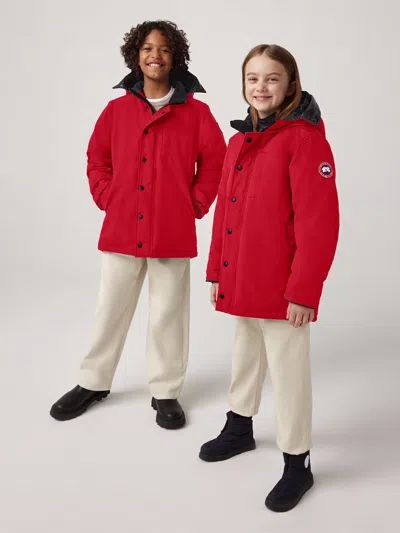 Canada Goose Kids Down Padded Logan Parka Jacket In Red