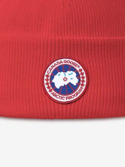 Canada Goose Kids Arctic Toque Beanie Hat In Red