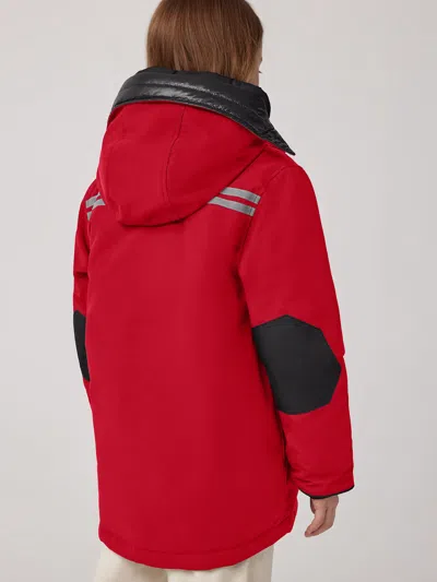 Canada Goose Kids Down Padded Logan Parka Jacket In Red