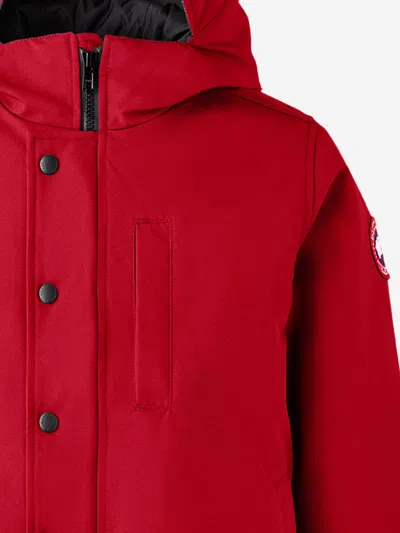 Canada Goose Kids Down Padded Logan Parka Jacket In Red