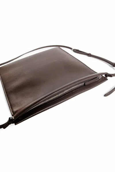 The Row Man Brown Shoulder Bags In Brown
