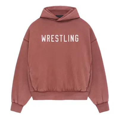 Essentials Heavy Fleece Vintage Shrunken Hoodie In Crimson