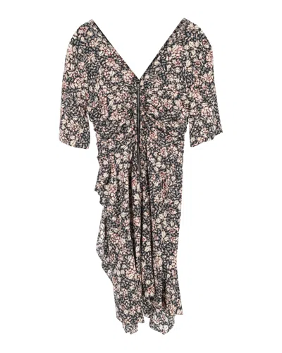 Isabel Marant Etoile Baikal Silk-trim Mini Dress In Black