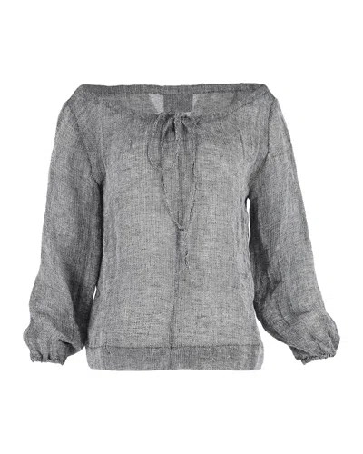 Lisa Marie Fernandez Blouse In Grey Linen In Grey