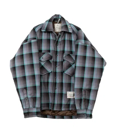 Miharayasuhiro Padded Shirt With Check Pattern And Chest Pockets In Blue