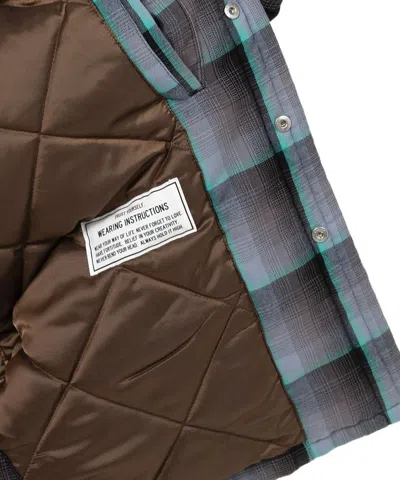 Miharayasuhiro Padded Shirt With Check Pattern And Chest Pockets In Blue