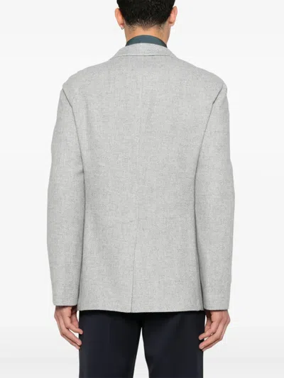Tagliatore Double-breasted Tailored Wool Blend Jacket In Gray