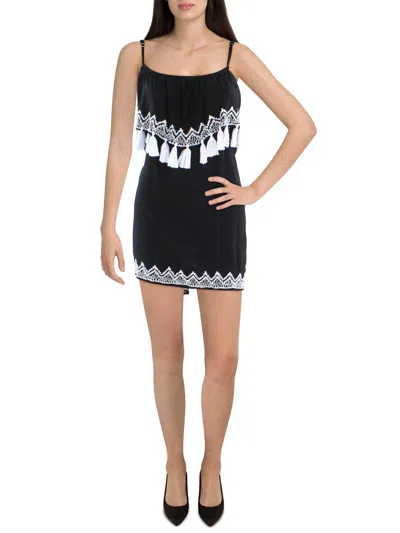Tiare Hawaii Holter Womens Drapey Mini Cover-up In Black