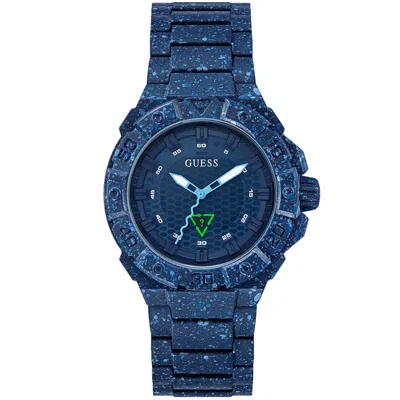 Guess Men's Notide Ocean Plastic Navy Blue Dial Watch In Blue