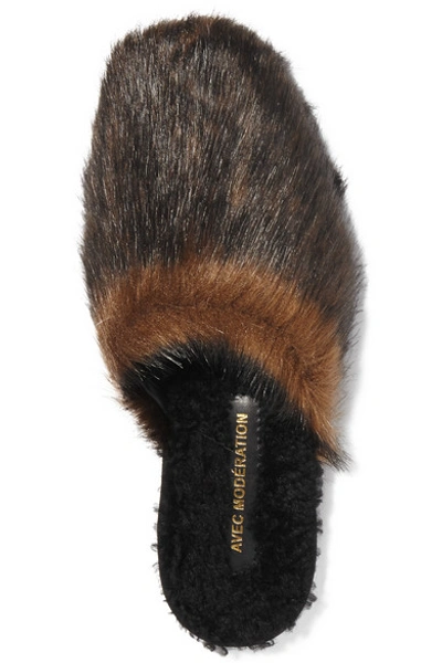 Shop Avec Modération Aspen Faux Fur And Shearling Slippers