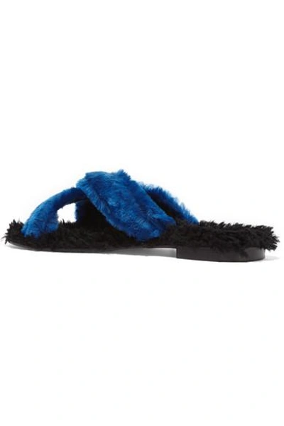 Shop Avec Modération St Moritz Faux Fur And Shearling Slides