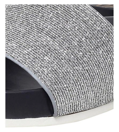 Shop Kg Kurt Geiger Missy Embellished Slider Sandals In Silver