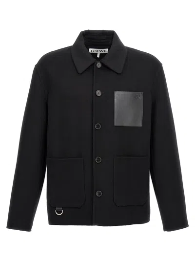 Shop Loewe Workwear Casual Jackets, Parka In Black