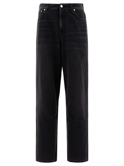 Séfr Washed Wide-leg Jeans In Black