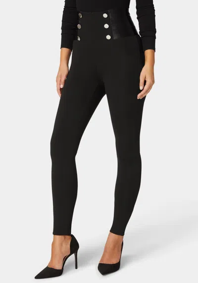 Bebe High Waist Elastic Waistband Knit Legging In Black