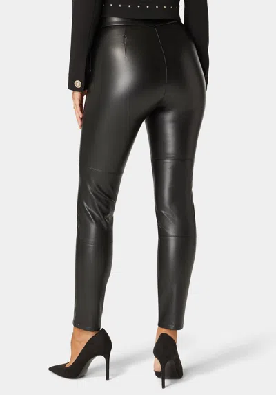Bebe High Waist Vegan Leather Slim Leg Pant In Black