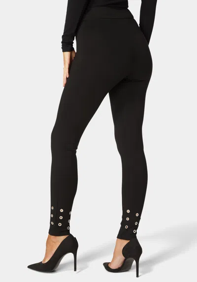 Bebe Natural Waist Grommet Detail Knit Legging In Black