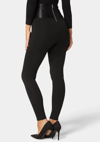 Bebe High Waist Elastic Waistband Knit Legging In Black