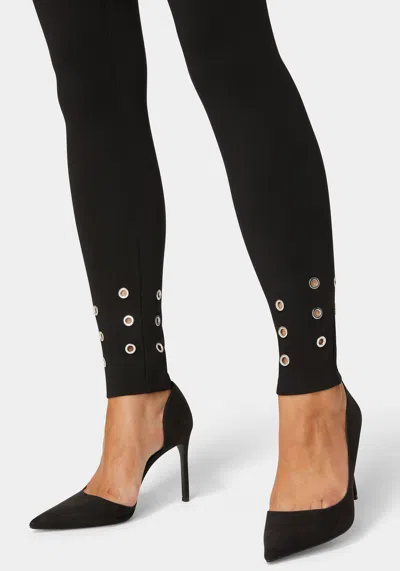 Bebe Natural Waist Grommet Detail Knit Legging In Black