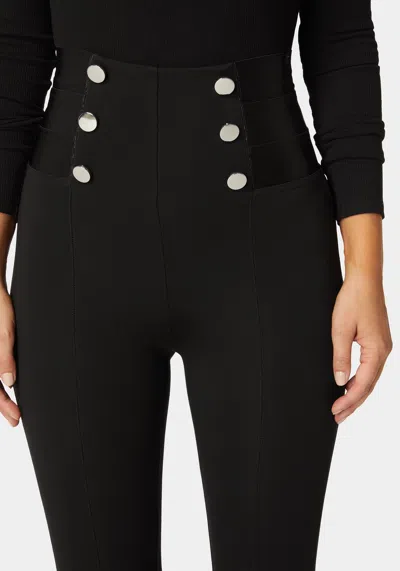 Bebe High Waist Elastic Waistband Knit Legging In Black