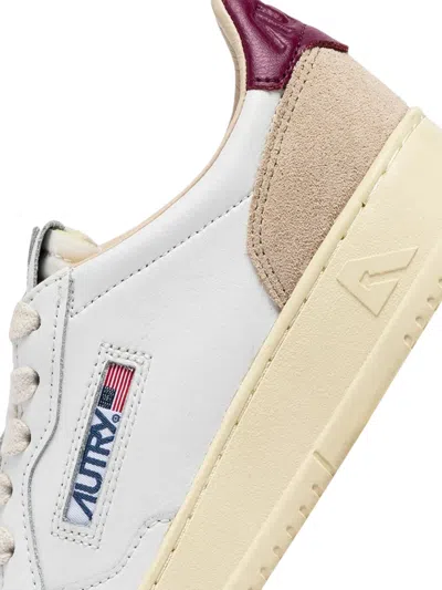 Shop Autry Medalist Low Sneakers In White And Fuchsia Leather And Suede