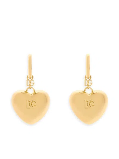 Dolce & Gabbana Dg Logo Heart Drop Earrings