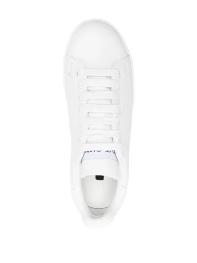 Dolce & Gabbana White Calfskin Portofino Sneakers