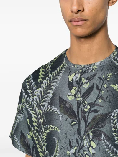 Shop Etro T Shirt With Foliage Print