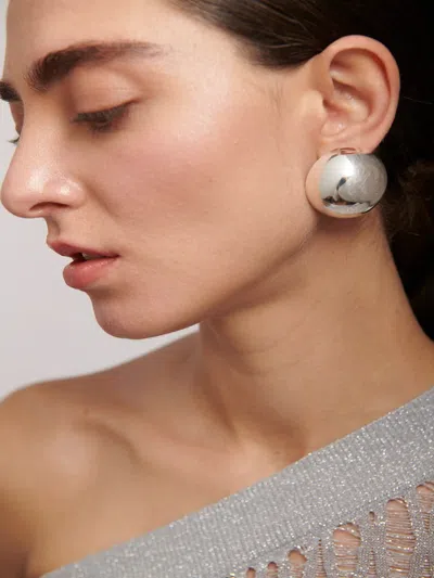 Federica Tosi 'luna' Metallic Earings With Rear Butterfly Clasp Closure And Circular Design In Metallic