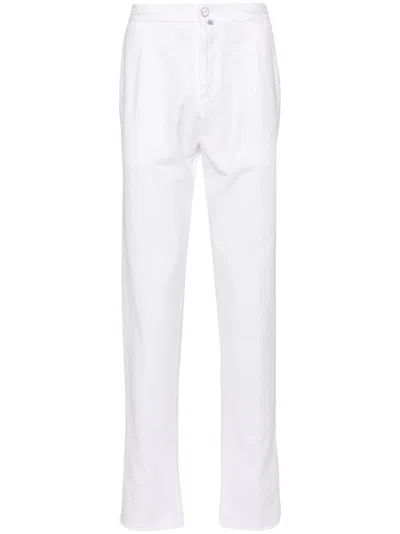 Kiton Men Tapered Trousers In White
