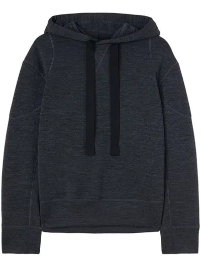 Jil Sander Melange Dark Grey Wool Blend Sweatshirt In Grey