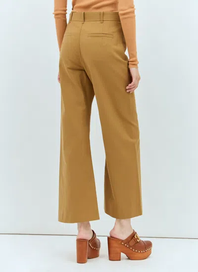 Shop Chloé Women Cropped Flared Pants In Multicolor