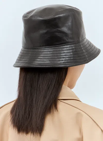 Chloé Chloe Leather Bucket Hat Women In Black