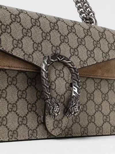 Gucci Dionysus Gg Supreme Fabric And Suede Shoulder Bag In Nude