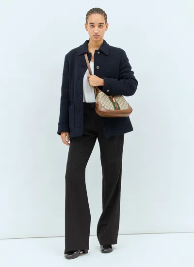 Gucci Wool-blend Bouclé-tweed Coat In Black