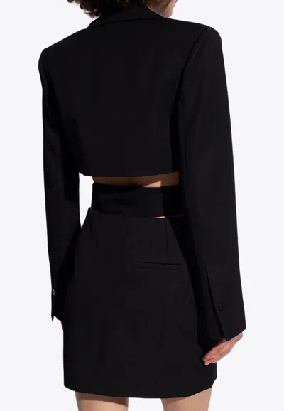 Jacquemus 'la Robe Bari' Black Single-breasted Jacket With Cut-out In Black