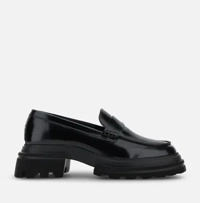 Shop Hogan Flat Shoes In Black