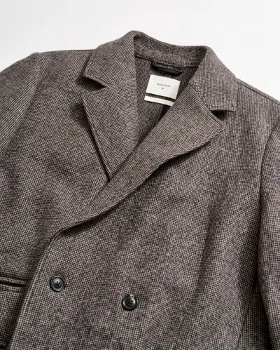 Billy Reid Micro Houndstooth Officers Coat In Black/multi