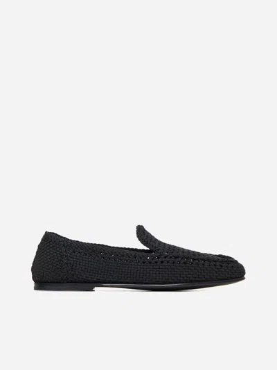 Dolce & Gabbana Crochet Loafers In Black