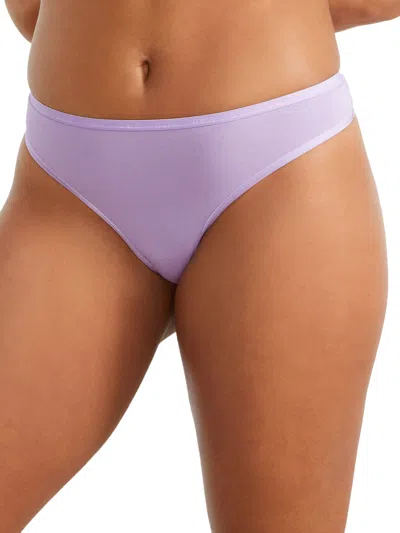 Bare The Easy Everyday Cotton Thong In Purple