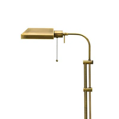 Furnizzeme Metal Rectangular Floor Lamp With Adjustable Pole, Gold