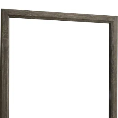 Furnizzeme 35 Inch Transitional Style Wooden Frame Mirror, Gray