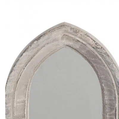 Furnizzeme Cement Protected Decorative Wall Mirror, Washed White