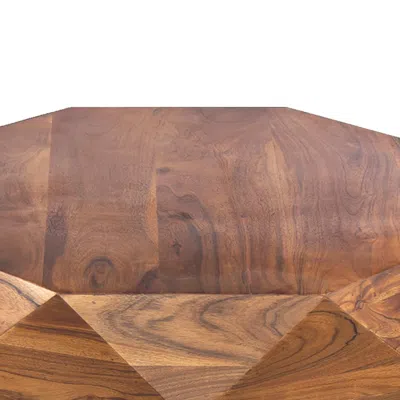 FURNIZZEME DIAMOND SHAPE ACACIA WOOD COFFEE TABLE WITH SMOOTH TOP, DARK BROWN 