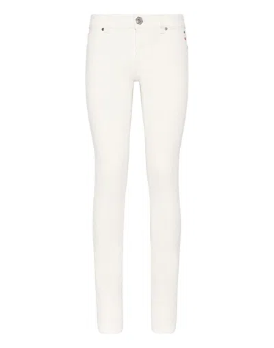 Shop Philipp Plein Denim Jeggings In White