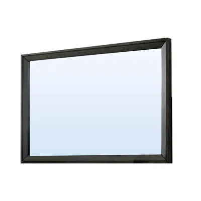 FURNIZZEME 45 INCH RECTANGULAR WOODEN FRAME CONTEMPORARY MIRROR, GRAY 